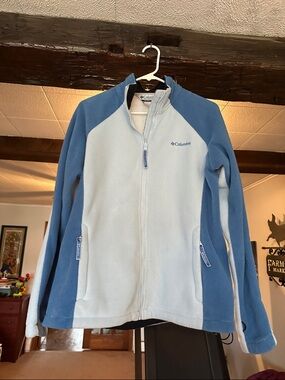 Columbia Light Blue & Blue Women's Fleece Jacket - L
